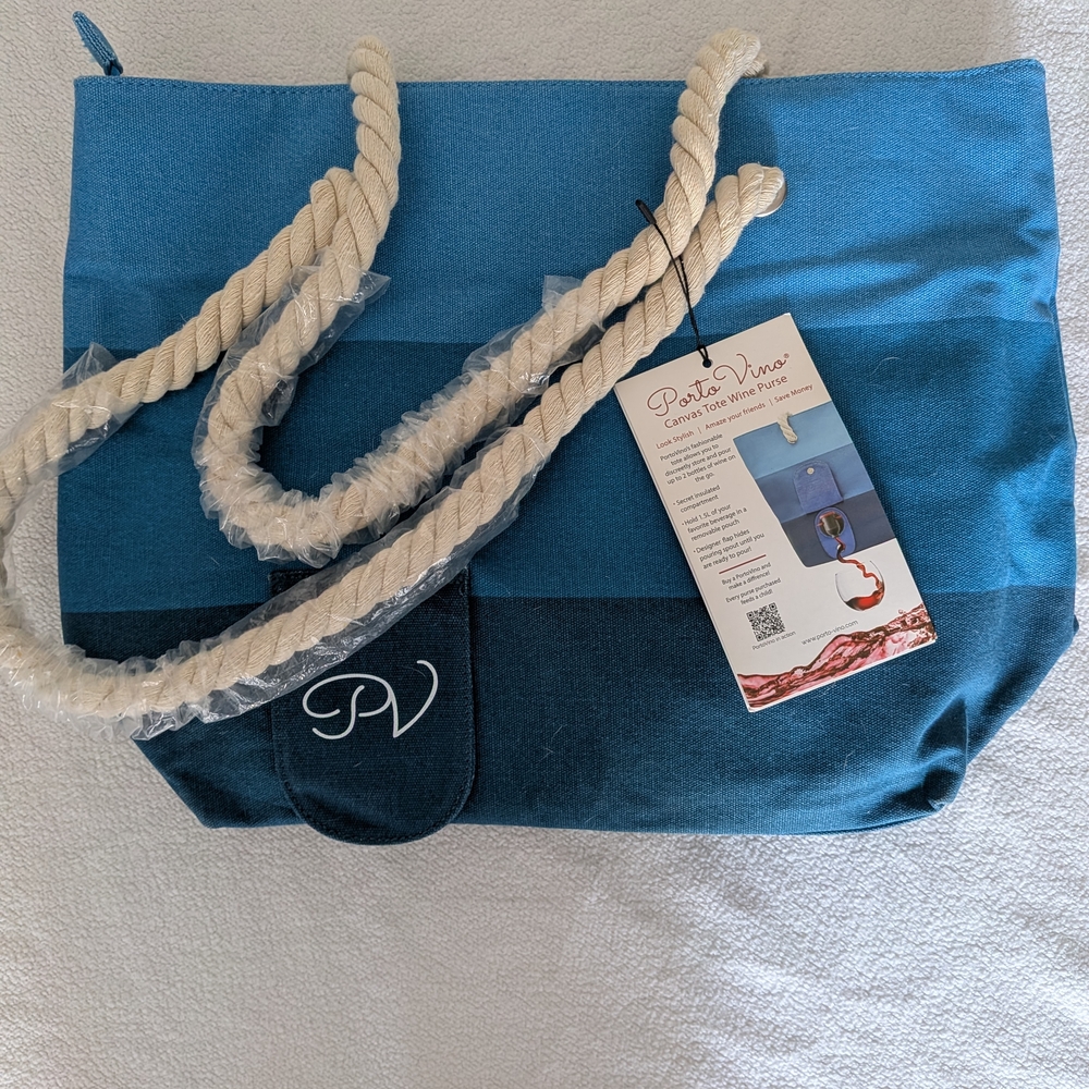 NWT Porto Vino Canvas Beach Bag